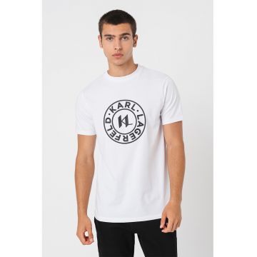Tricou cu logo si decolteu la baza gatului