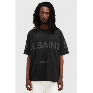 AllSaints tricou din bumbac BIGGY barbati, culoarea negru, cu imprimeu, M088PB