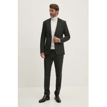 BOSS costum de lana culoarea negru, modelator, 50529456