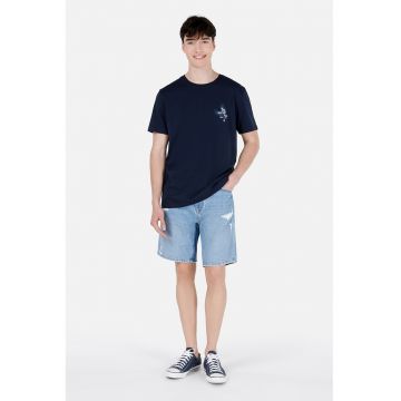 Tricou de bumbac cu decolteu rotund
