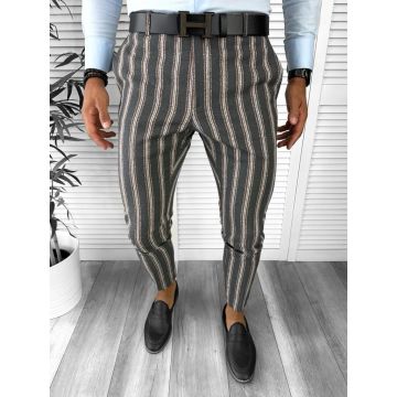 Pantaloni barbati eleganti regular fit cu dungi B1547    117-1