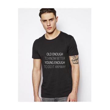Tricou Old Enough - Negru