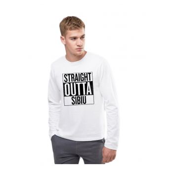 Bluza barbati alba - Straight Outta Sibiu