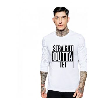 Bluza barbati alba - Straight Outta Tei
