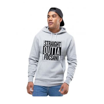 Hanorac Barbati Gri - Straight Outta Focsani