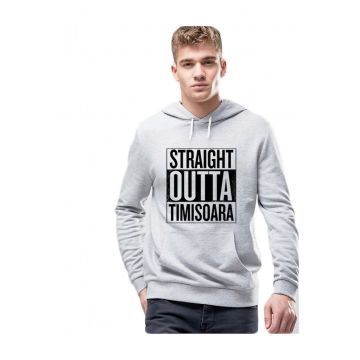Hanorac Barbati Gri - Straight Outta Timisoara