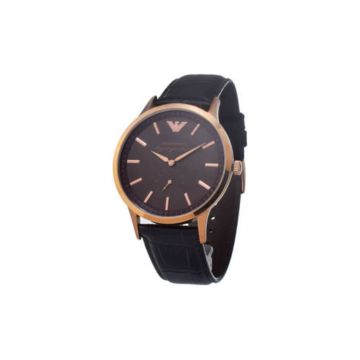 Ceas barbati -  Piele naturala/Inox - 43 mm - Maro