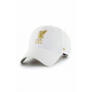 47brand șapcă Epl Liverpool culoarea alb, cu imprimeu