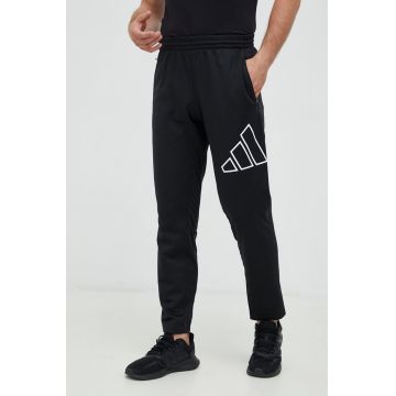 adidas Performance pantaloni de antrenament Training Icon barbati, culoarea negru, cu imprimeu