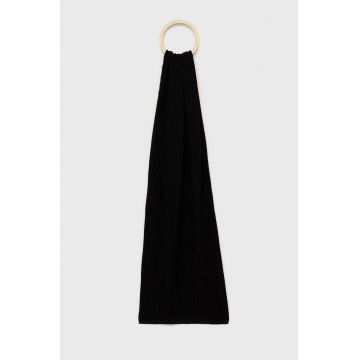 Armani Exchange esarfa din bumbac culoarea negru, neted Armani Exchange esarfa din bumbac culoarea negru, neted