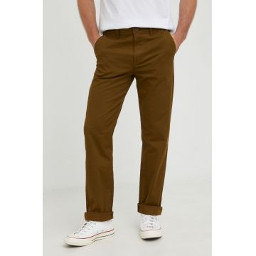 Lee pantaloni barbati, culoarea verde, cu fason chinos