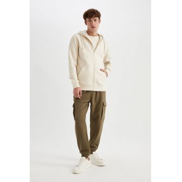 Pantaloni jogger uni cu buzunare multiple