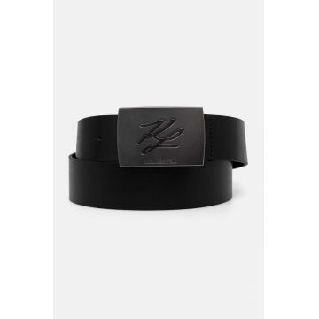 Karl Lagerfeld curea de piele barbati, culoarea negru, 544438.815300