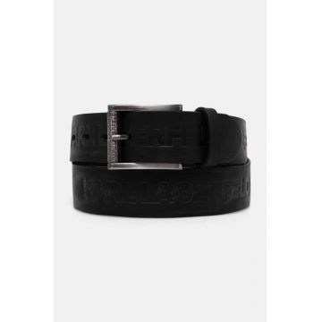 Karl Lagerfeld curea de piele barbati, culoarea negru, 544448.815300