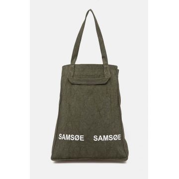 Samsoe Samsoe geanta de bumbac SALUCCA culoarea verde, U24300002