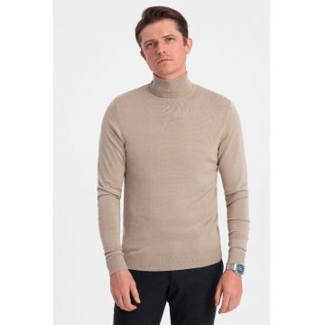 Bluza tricotata fin cu guler inalt