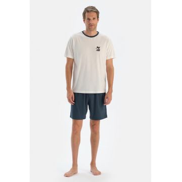 Pijama scurta din amestec de modal cu buzunare oblice