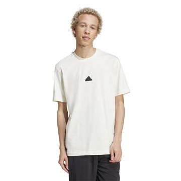 Tricou de bumbac cu decolteu la baza gatului
