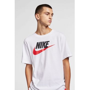 Tricou cu imprimeu logo Icon Futura - Rosu inchis/Negru stins/Alb optic