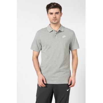 Tricou polo de bumbac pique Matchup - Gri melange