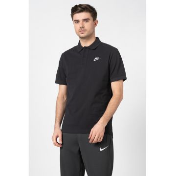 Tricou polo de bumbac pique Matchup - Negru stins