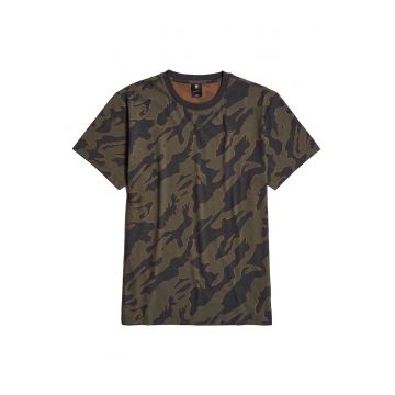 Tricou regular fit din bumbac organic 32707 - Verde/Negru