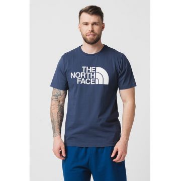 Tricou cu imprimeu logo contrastant - Bleumarin