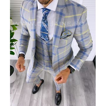 Costum barbati slim fit (PANTALONI + VESTA)  5379 N7-4.2