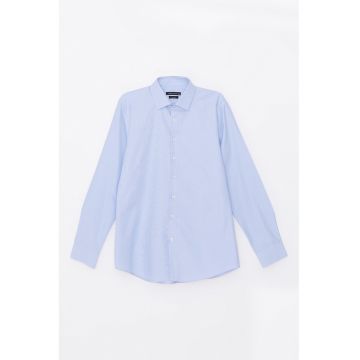 Camasa din amestec de bumbac - Albastru pastel