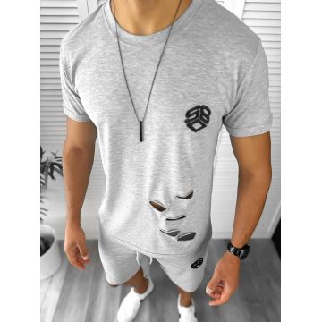Compleu barbati tricou+pantaloni gri deschis 12775 13-4.2