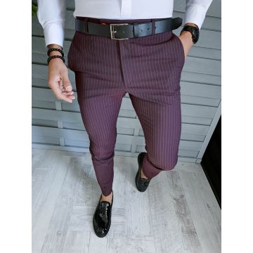 Pantaloni barbati eleganti grena B1633 40-1.3