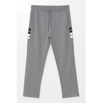 Pantaloni de trening cu talie ajustabila - Alb/Negru/Gri melange