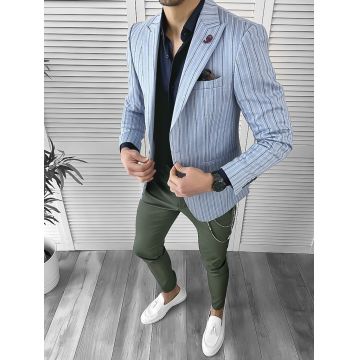Sacou barbati slim fit in dungi 10119 D3-2.3