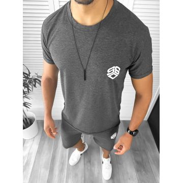 Trening barbati gri pantaloni + tricou 11701 41-4