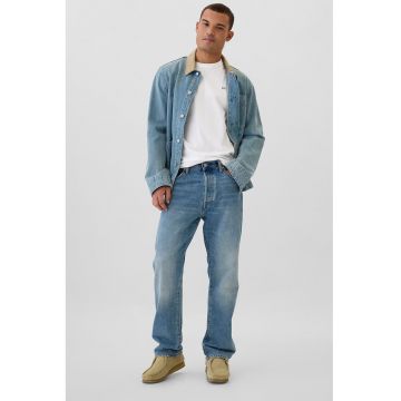 Tricou din amestec de bumbac cu decolteu la baza gatului - Alb