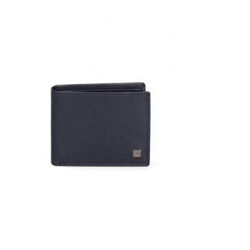 Portofel din piele cu buzunar pentru monede - Albastru inchis