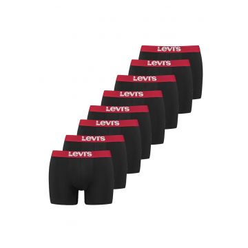 Set de boxeri cu banda logo in talie - 8 perechi - Rosu/Negru