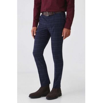 Medicine pantaloni bărbați, culoarea bleumarin, mulată