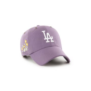 47 brand șapcă de baseball din bumbac MLB Los Angeles Dodgers culoarea violet, cu imprimeu, B-PTLSD12GWS-II