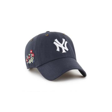 47 brand șapcă de baseball din bumbac MLB New York Yankees culoarea albastru marin, cu imprimeu, B-PTLSD17GWS-VN