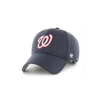 47 brand șapcă de baseball din bumbac MLB Washington Nationals culoarea albastru marin, cu imprimeu, B-MVP15WBV-NYE
