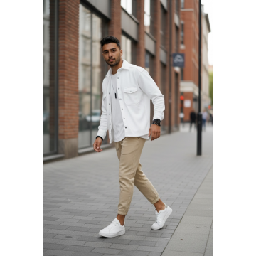 Camasa barbati casual alba 12910  127-2