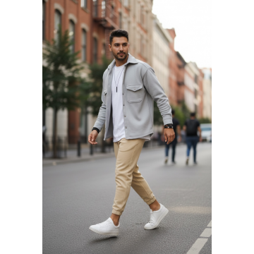 Camasa barbati casual gri 12910  Z2