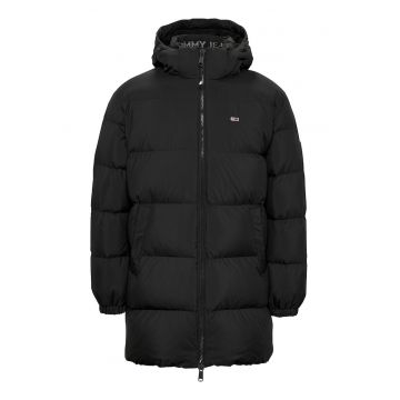 Geaca cu gluga detasabila si umplutura de puf - Negru