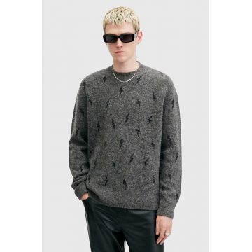 AllSaints pulover din amestec de lana ZAP CREW barbati, culoarea gri, M072KB