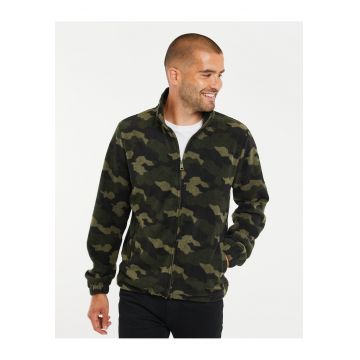 Bluza de trening din fleece cu fermoar si imprimeu camuflaj Fowler 5593