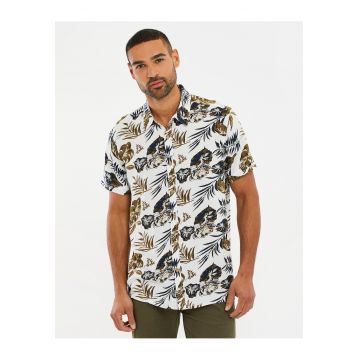 Camasa cu maneci scurte si imprimeu tropical Sharp 3757