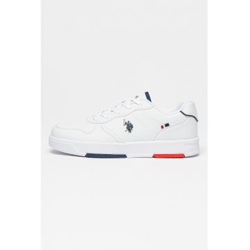 Pantofi sport de piele ecologica cu sireturi