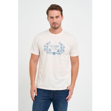 Tricou de bumbac cu imprimeu - Crem