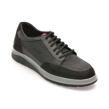 Pantofi casual OTTER negri, 2230, din piele naturala